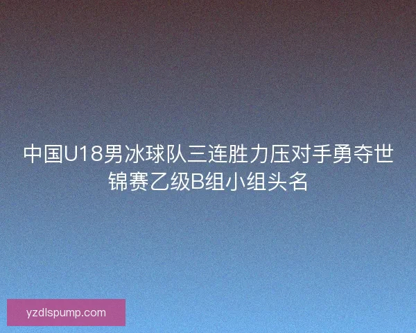 中国U18男冰球队三连胜力压对手勇夺世锦赛乙级B组小组头名